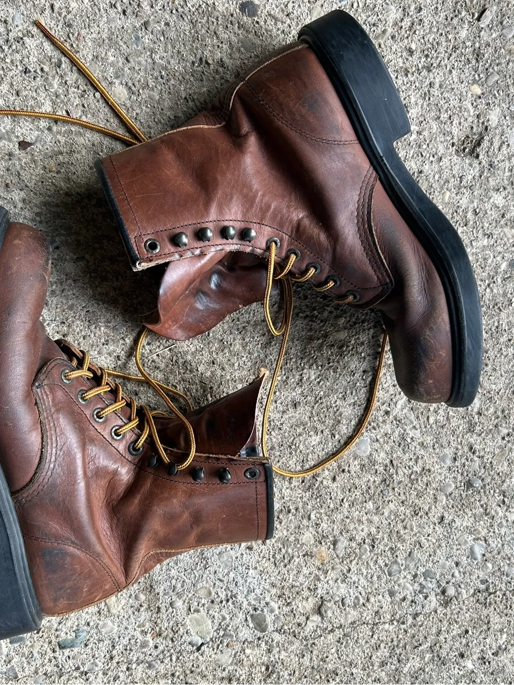 Red wing Men's Brown Leather Lace-Up Work Boots Sz 8 D